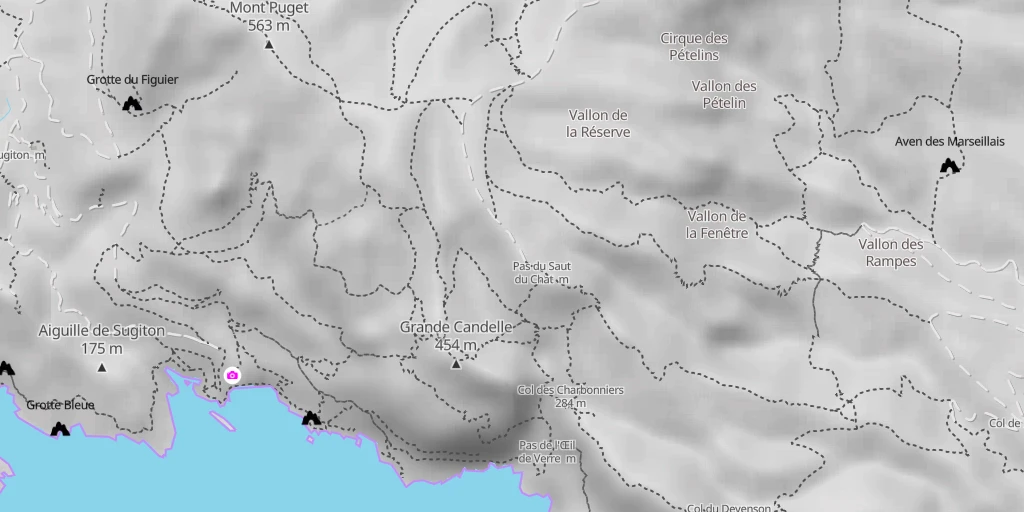 Map of the trail for Calanques - Cap Gros - Saut du Chat Fissure du Cap Gros