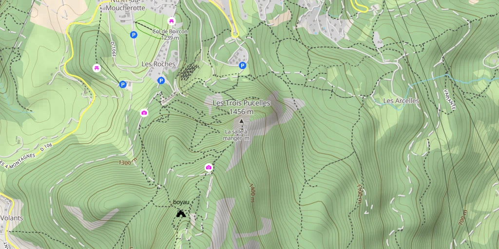 Map of the trail for Trois pucelles - Pucelle de St Nizier Le Côté Obscur de la Face