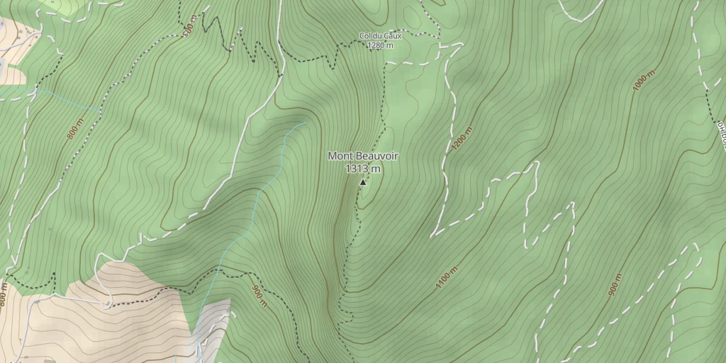 Map of the trail for Mont Beauvoir Mont Beauvoir S >> N de Saint-Christophe la Grotte 