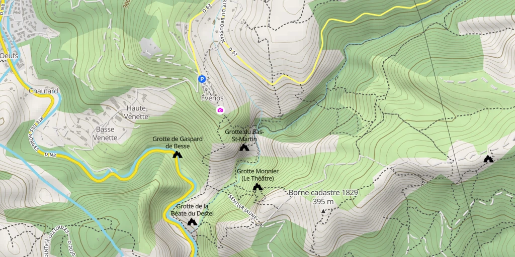 Map of the trail for Gorges du Destel - Cascade Saint Martin  Le coin des guides