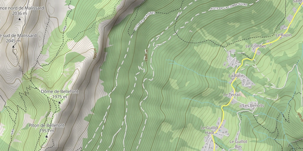 Map of the trail for Dôme de Bellefont Paroi de Bellefont - Nico d'en face