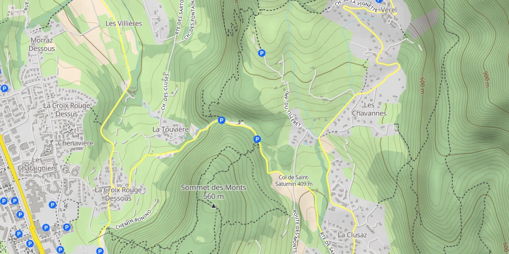 Map of the trail for Saint Saturnin Accès pédestre