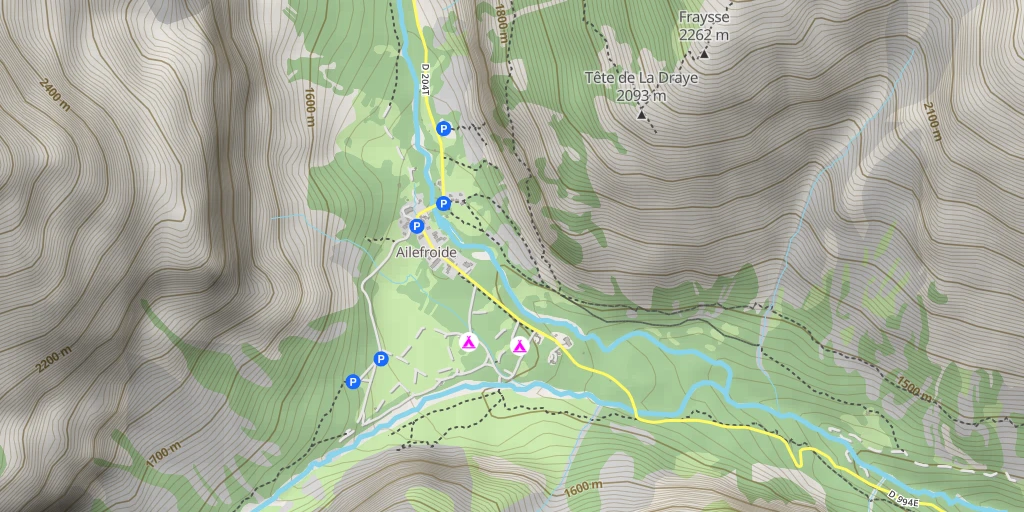 Map of the trail for Vallée d'Ailefroide - Alcool Morilles dans la brume