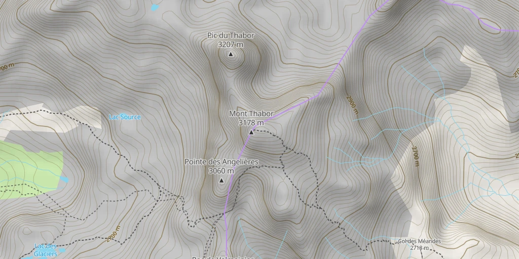 Map of the trail for Mont Thabor, Raid de 6 jours dans les Cerces