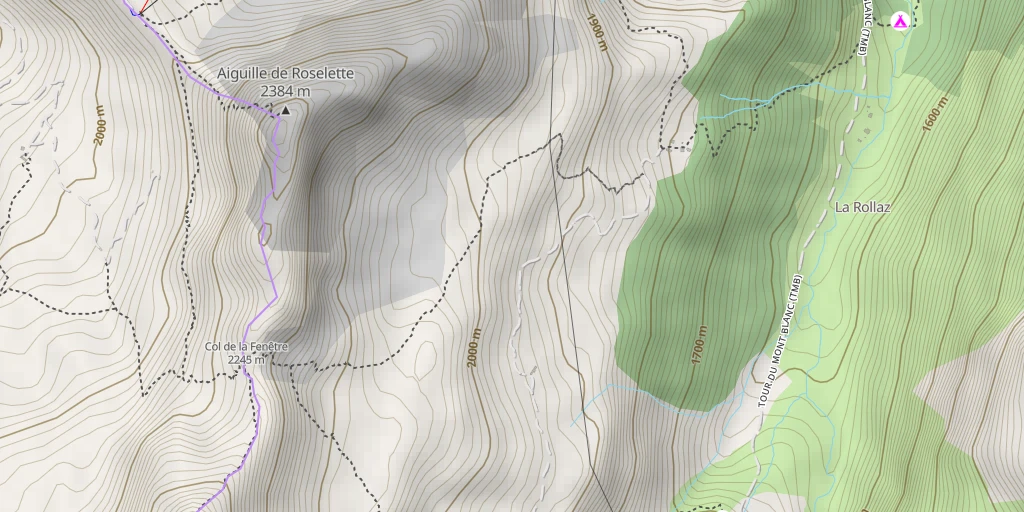 Map of the trail for  Traversée col de la Fenêtre -> col de la Cicle -> col des Chasseurs