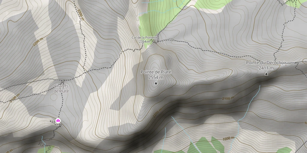 Map of the trail for Pointe de Platé Passage du Sphinx
