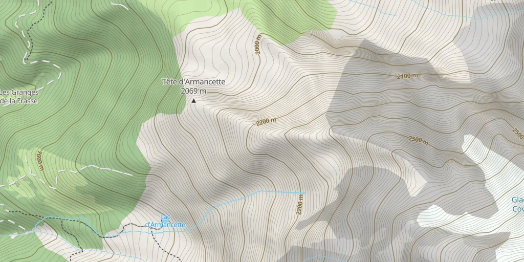 Map of the trail for Le Monthieu (antécime ouest), Face Sud-Ouest