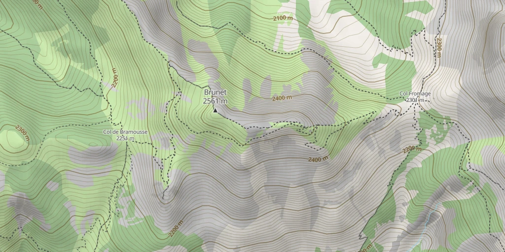 Map of the trail for Crête des Chambrettes, par La Combette