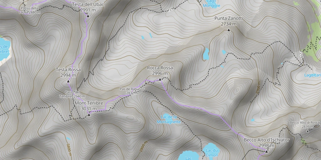 Map of the trail for Rocca Rossa Super Rouge