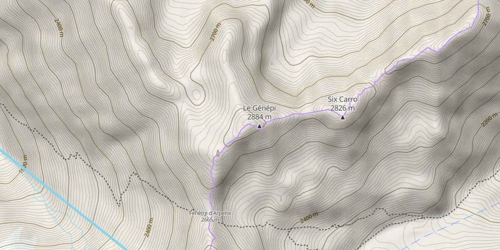 Map of the trail for Le Génépi, Couloir NE