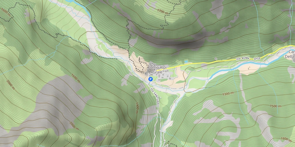 Map of the trail for Vallone di Sea - Parete dei Titani Titanic