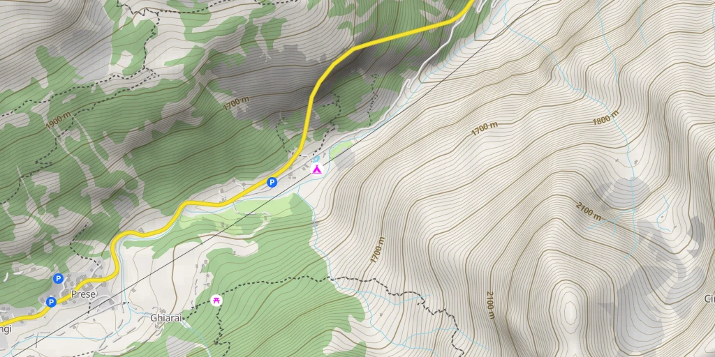 Map of the trail for Valle Dell'Orco - Parete del Disertore Totem Bianco