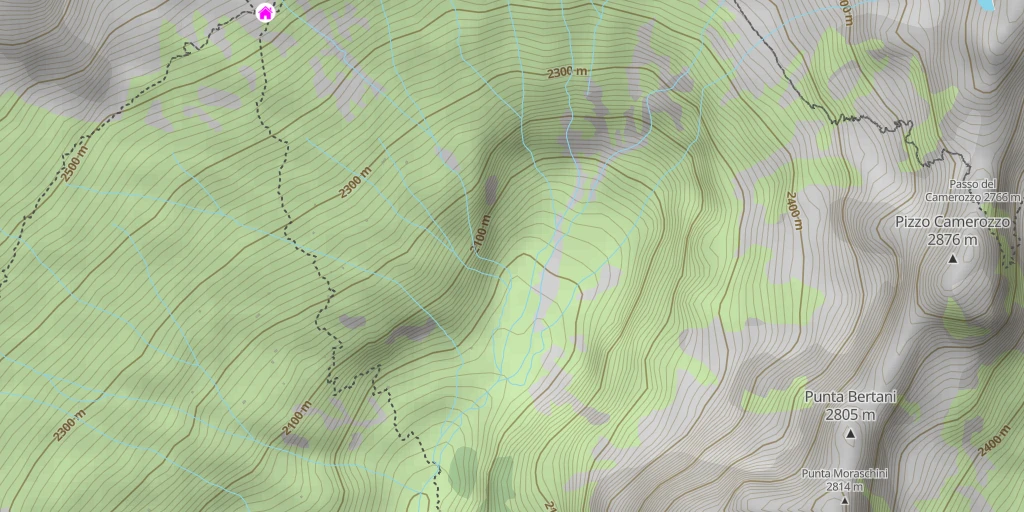 Map of the trail for Pizzo Cengalo Spigolo Vinci