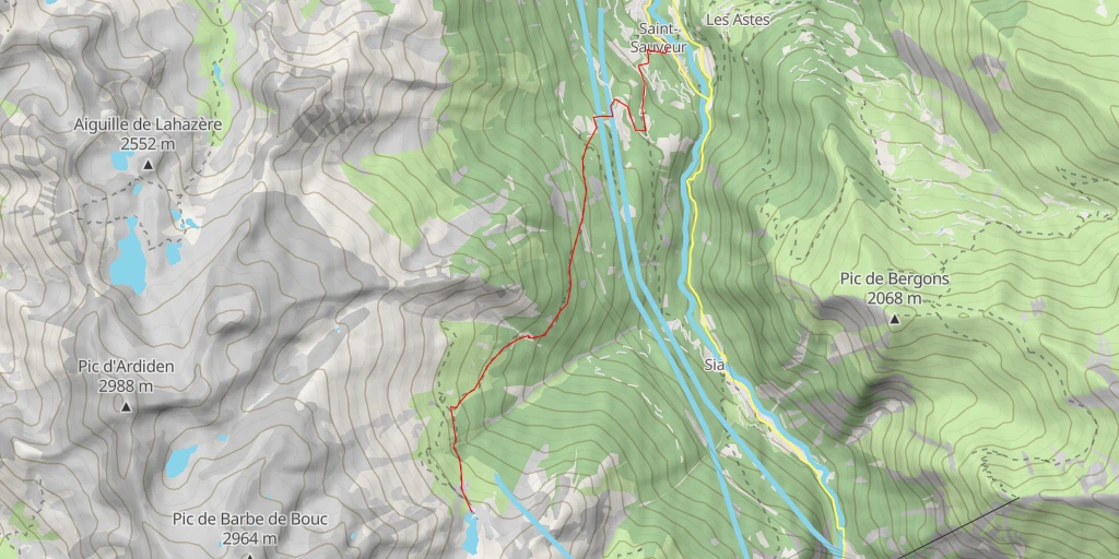 Carte de l'itinéraire :  65120 - Gavarnie-Gèdre