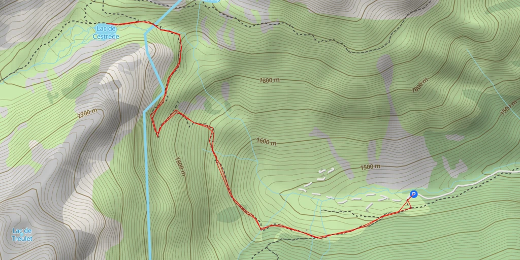 Carte de l'itinéraire :  Lac de Cestrède