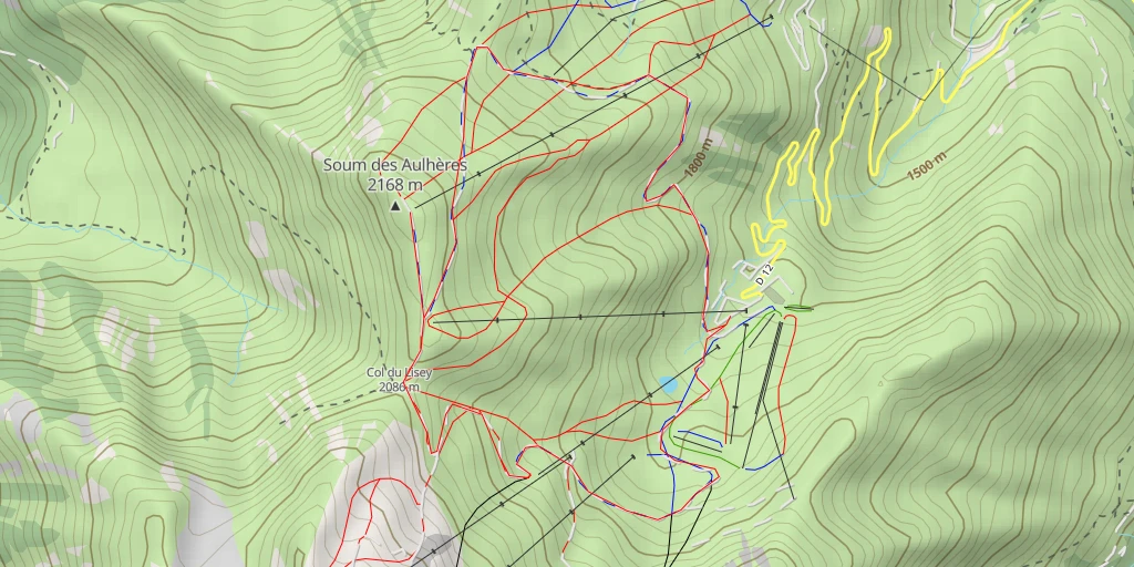 Carte de l'itinéraire :  Soum des Aulhères