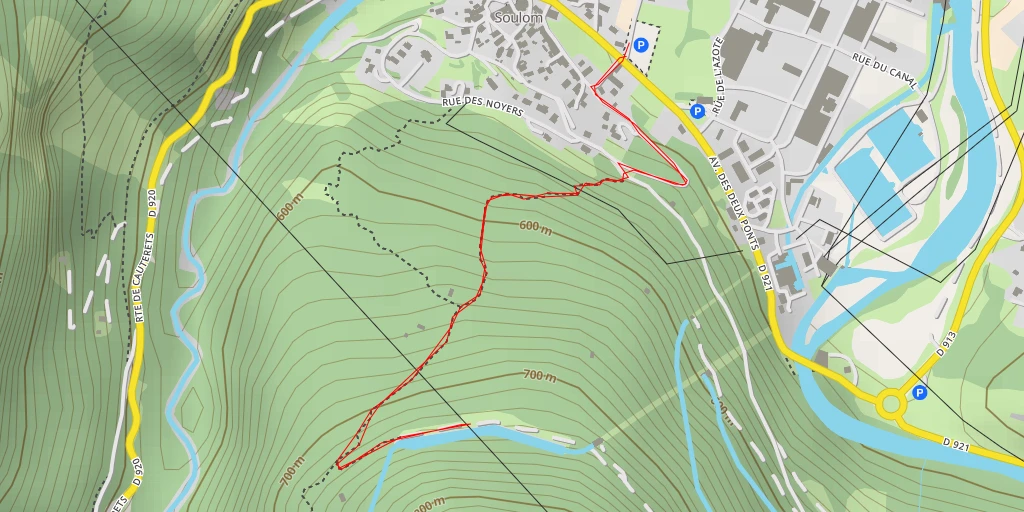 Carte de l'itinéraire :  Route de Boussu