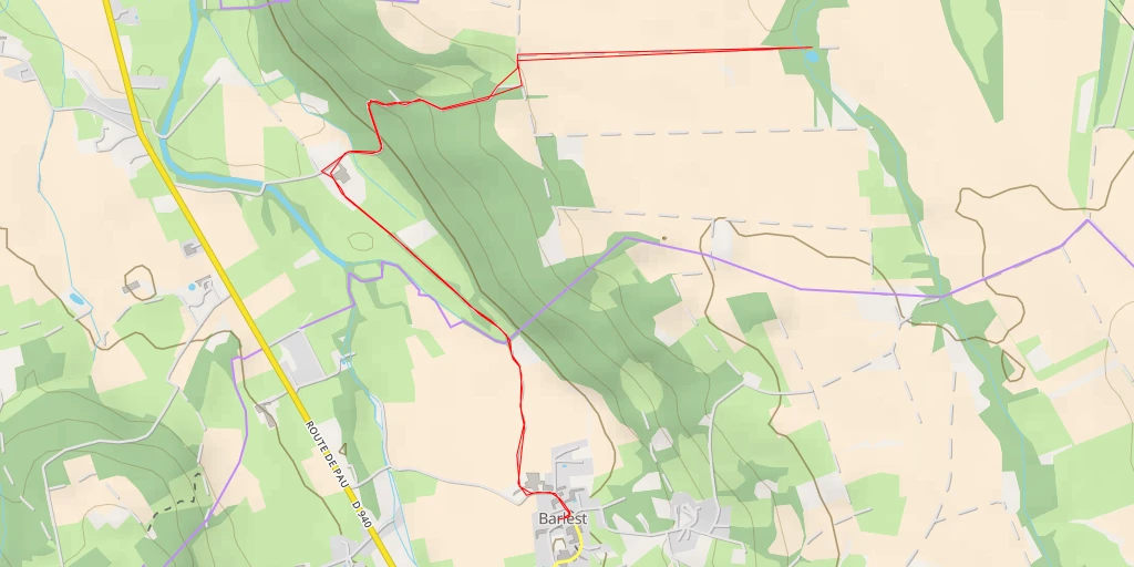 Carte de l'itinéraire :  La Lanne de Gabatailla