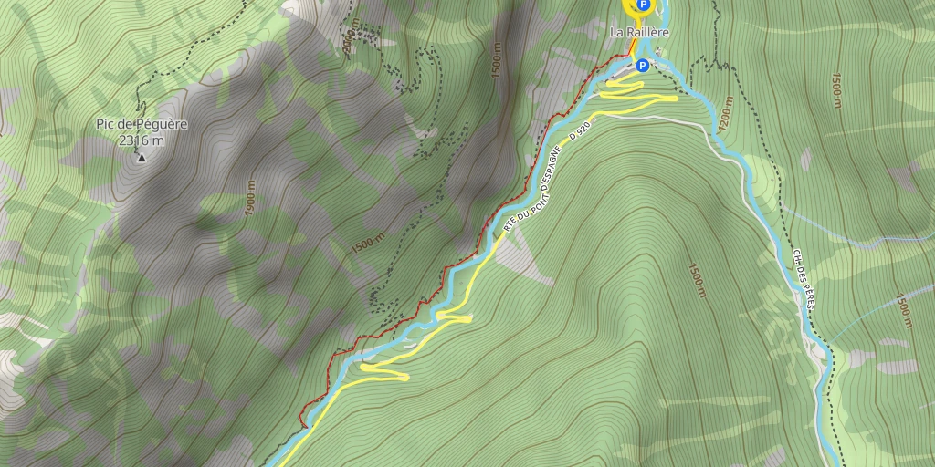 Carte de l'itinéraire :  Cascade du Pas de l'Ours