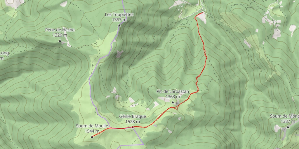 Map of the trail for Soum de Moulle