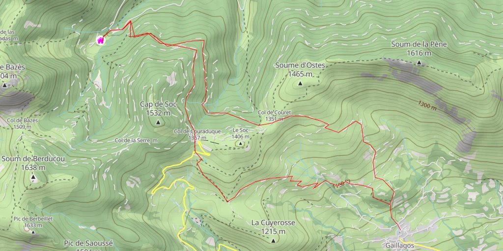 Carte de l'itinéraire :  Refuge du Haugarou