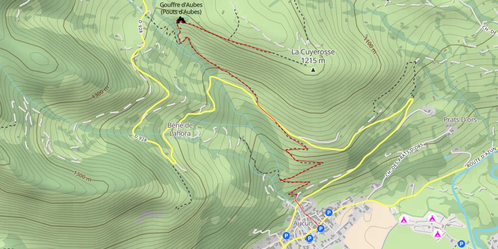 Carte de l'itinéraire :  La Cuyerosse