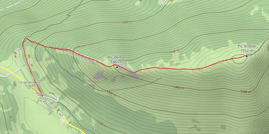 Carte de l'itinéraire :  Pic Arrouy