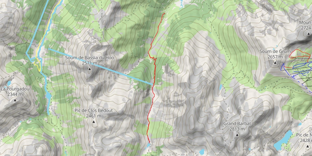 Map of the trail for Lac du Plaa de Prat Depuis le lac d'Estaing