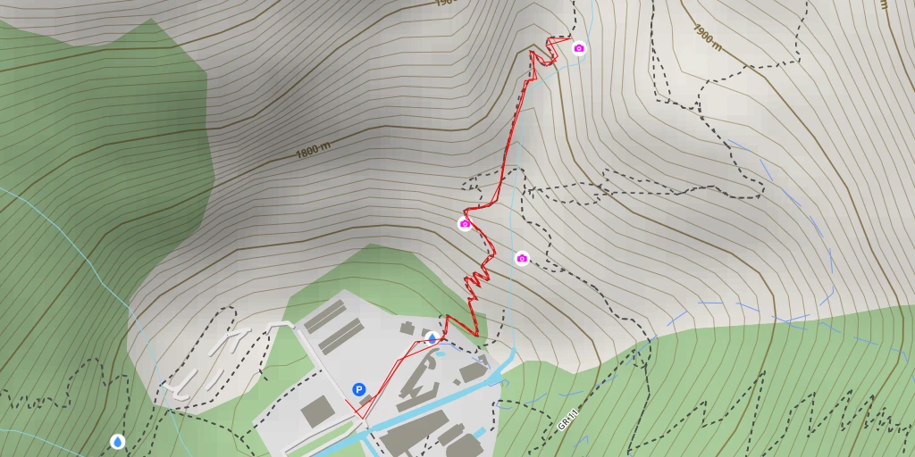 Map of the trail for Cascada