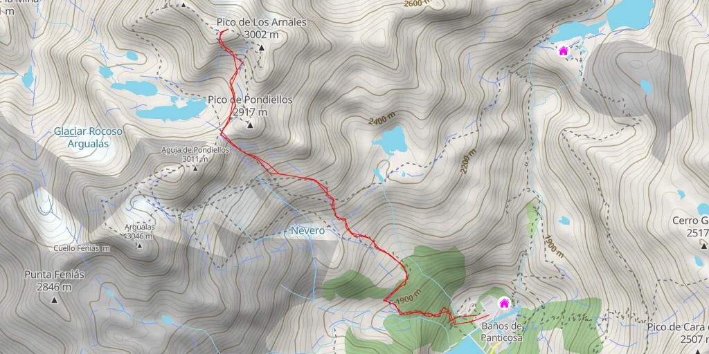 Map of the trail for Punda dera Nevera