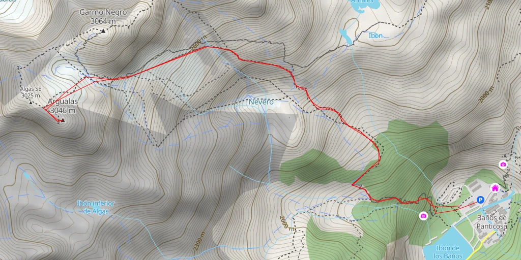 Carte de l'itinéraire :  Punda deras Argualas