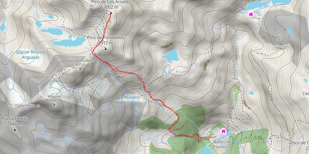 Carte de l'itinéraire :  Pico deros Arnals