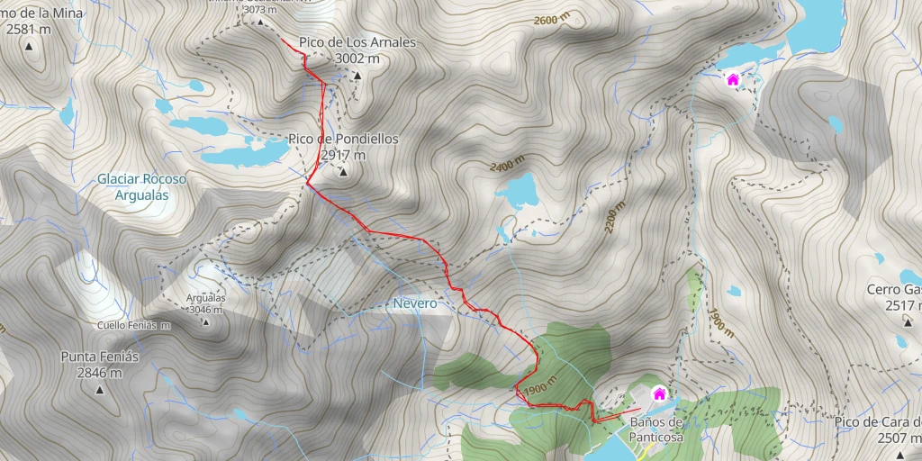 Carte de l'itinéraire :  Pico de Las Mormoleras