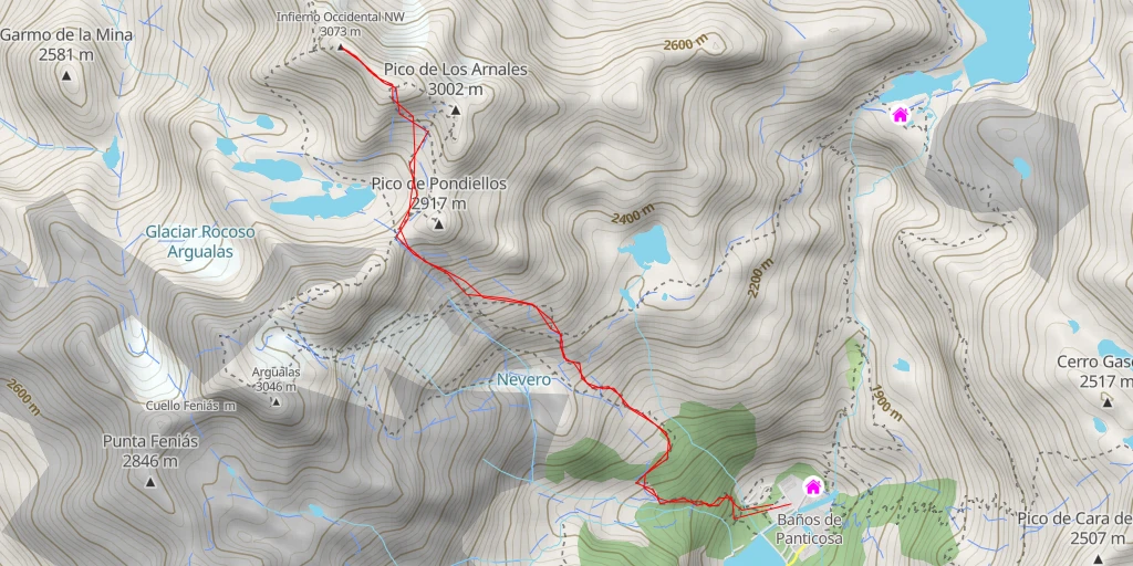 Carte de l'itinéraire :  Punda Garmo Blanco