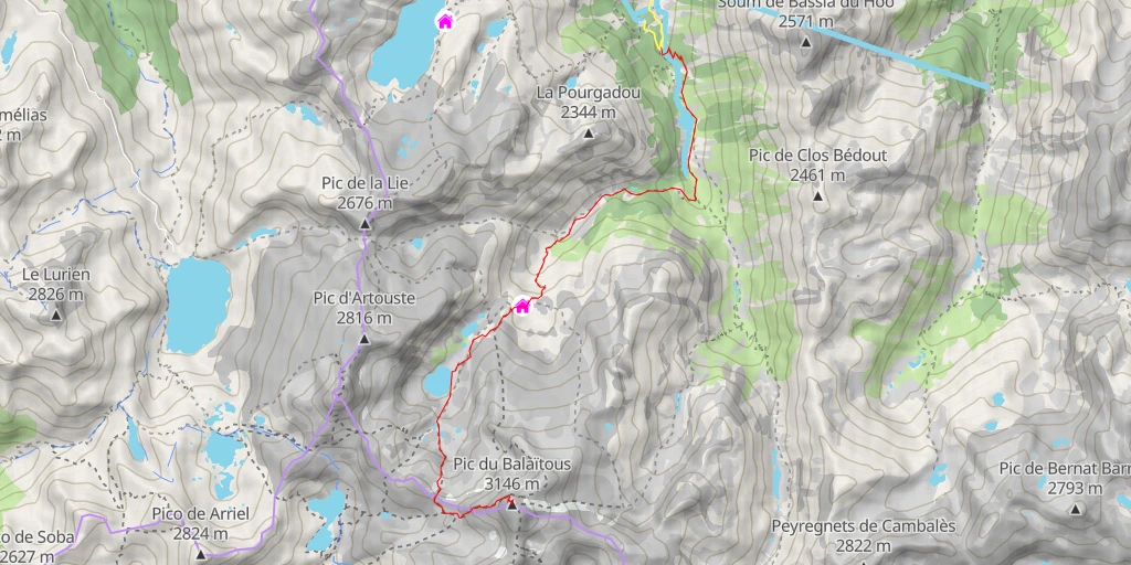 Map of the trail for Balaïtous La Grande Diagonale