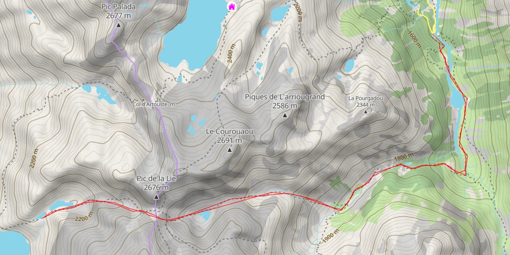 Map of the trail for Lac Baboukou