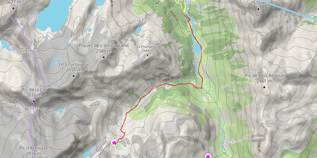 Carte de l'itinéraire :  Refuge de Larribet