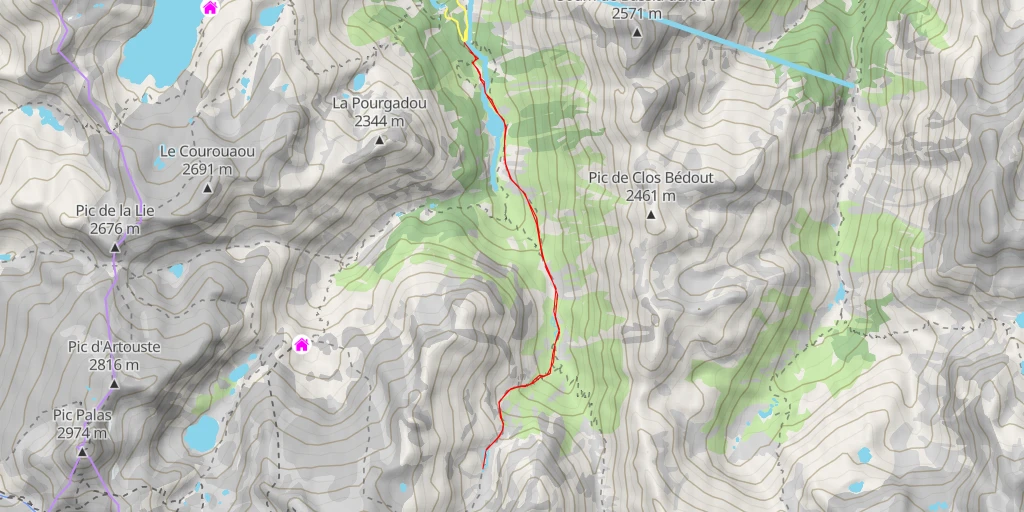 Map of the trail for las neous - las neous