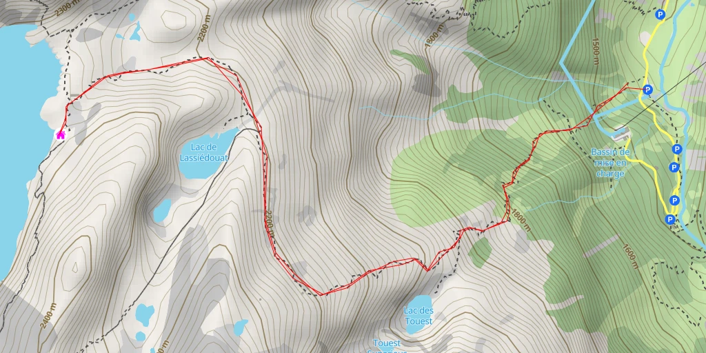 Map of the trail for Refuge de Migouélou