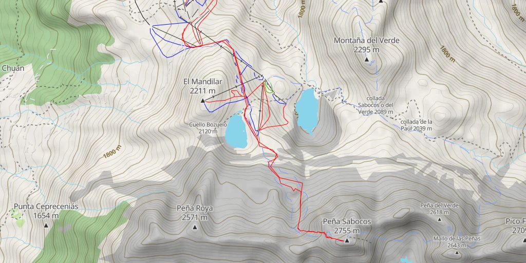 Map of the trail for Peña Sabocos La diagonal depuis Panticosa