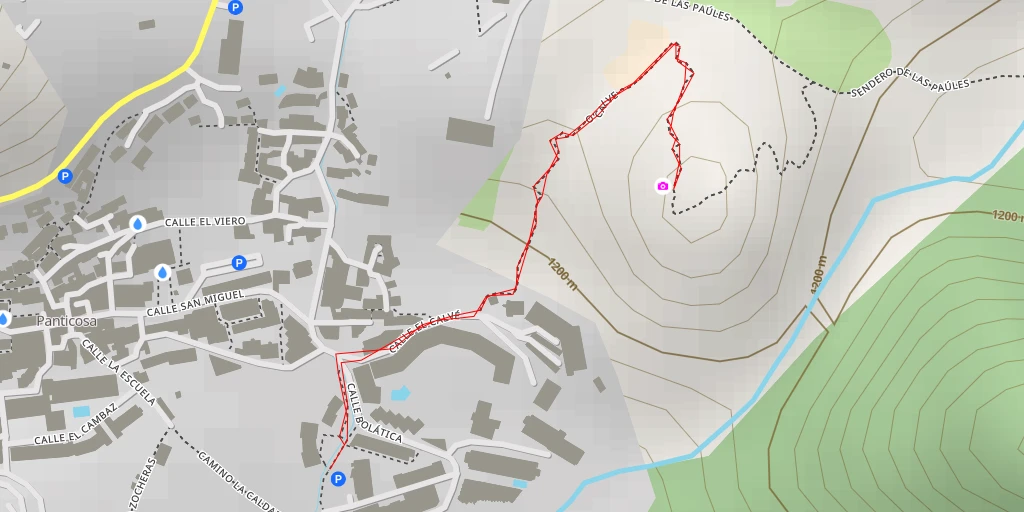 Map of the trail for Mirador del Tozal de O'Calvé