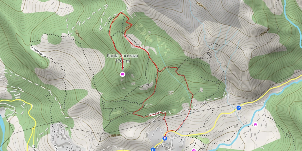 Map of the trail for Mirador de Cucuraza