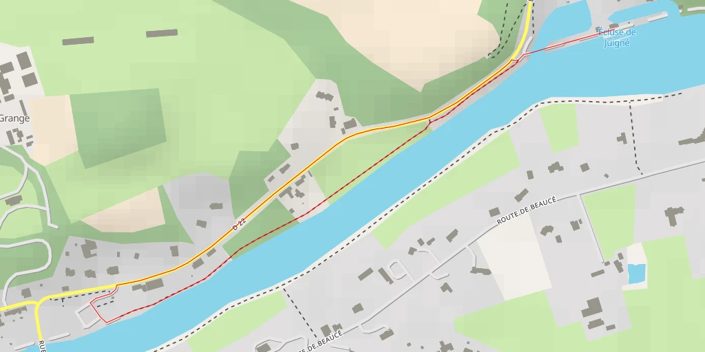 Map of the trail for Écluse de Juigné