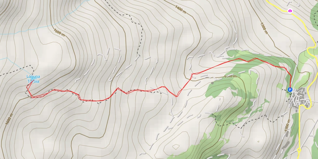 Map of the trail for Laguna Turbia