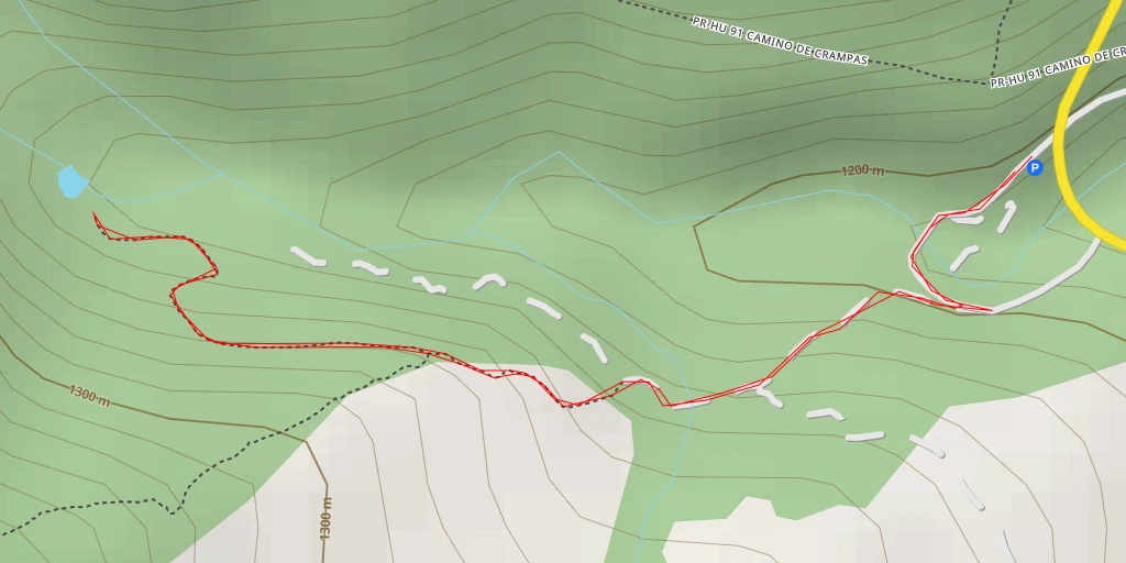 Carte de l'itinéraire :  PR-HU 91 Camino de las Crampas - PR-HU 91 Camino de las Crampas