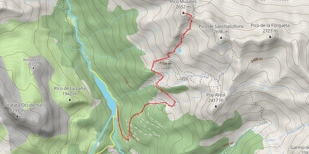 Map of the trail for Pico Musales