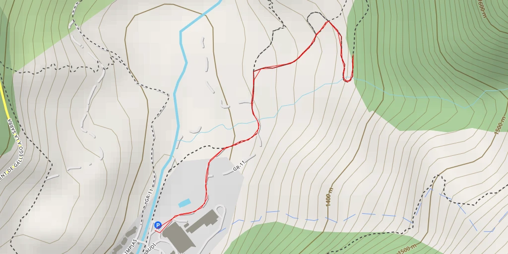 Map of the trail for Senda presa de Pondiellos - Sallent de Gállego