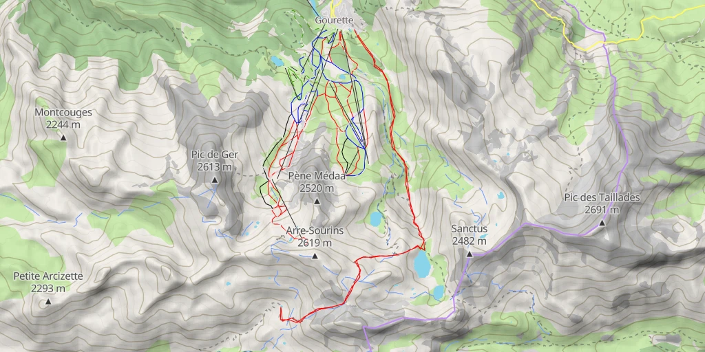 Map of the trail for Anciennes mines d'Arre