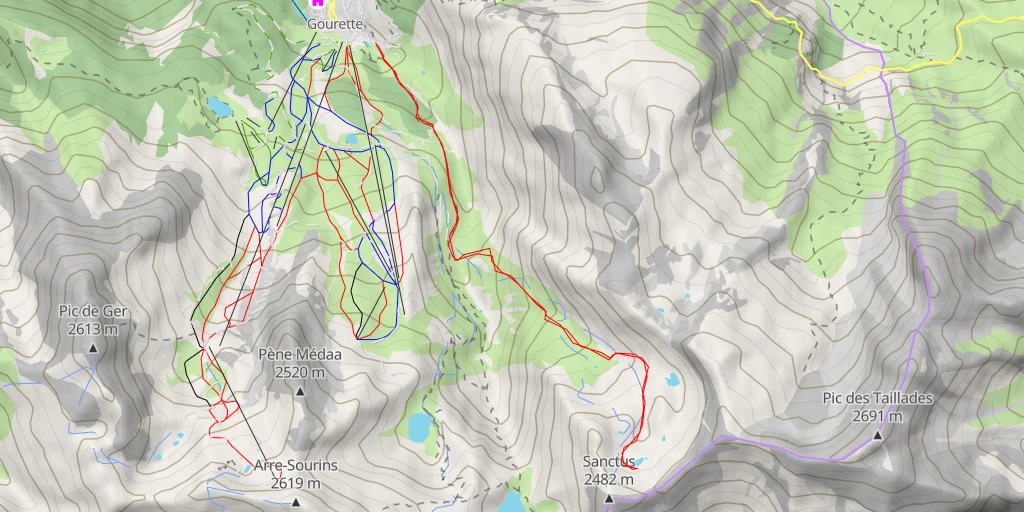 Map of the trail for Lac de Louesque