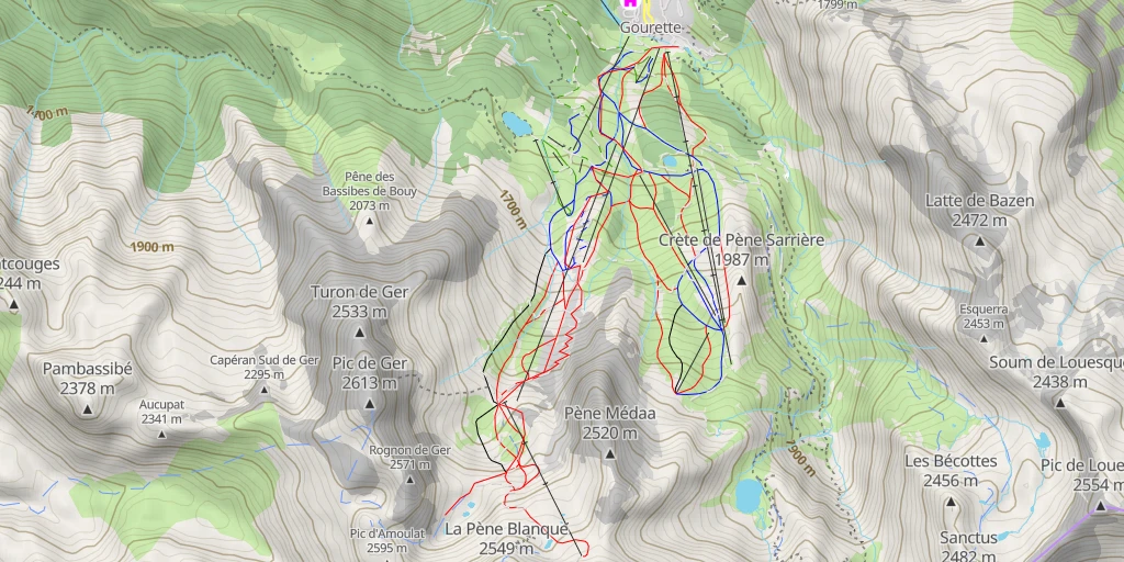 Carte de l'itinéraire :  Lacs du Plaa Ségouné